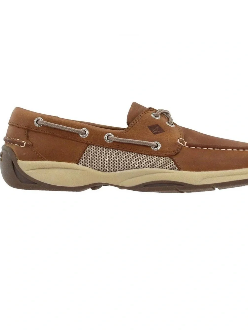 Sperry Intrepid Boat Shoes, Cognac Leather with Breathable Sides, NIB Retail $89
